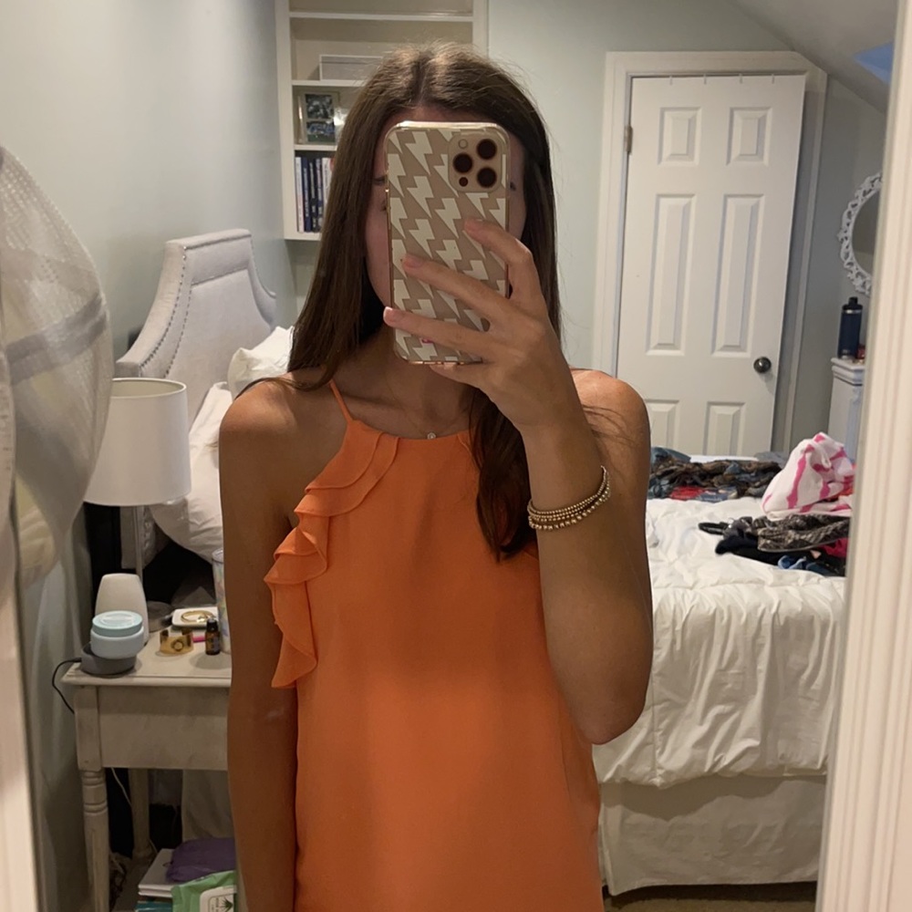 Orange shift dress - Picture 2 of 6